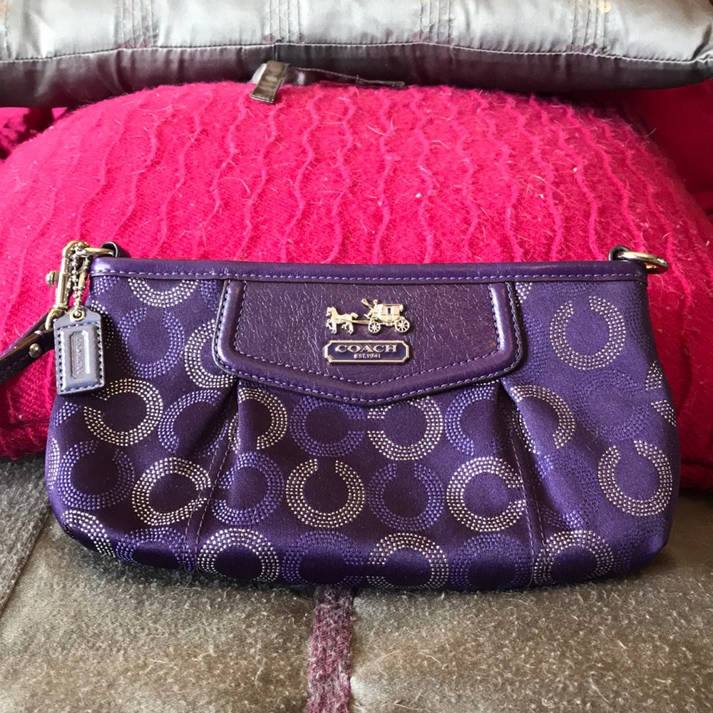 Purple Coach wristlet